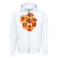 White Thanksgiving Turkey With Tartan Patch Zipper Hoodie - BundleAndBundleShop