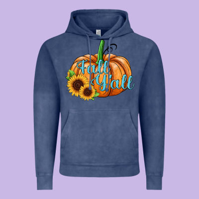 Fall Y'all Pumpkin Vintage Hoodie Designed By Jahusdesignshop