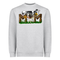 Heather Grey Western Holstein Cow And Baby Cow Mom Heavyweight Sweatshirt - LillyAllenDesigns