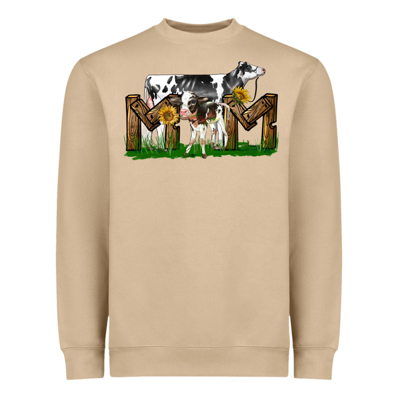 Western Holstein Cow And Baby Cow Mom Heavyweight Sweatshirt by LillyAllenDesigns | Teevron