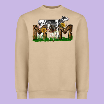 Western Holstein Cow And Baby Cow Mom Heavyweight Sweatshirt Designed By Lillyallendesigns