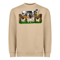 Mushroom Western Holstein Cow And Baby Cow Mom Heavyweight Sweatshirt - LillyAllenDesigns