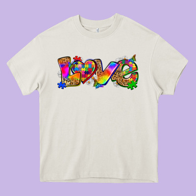 Love Autism Heavy Core Tee Designed By Zillion Design Studio