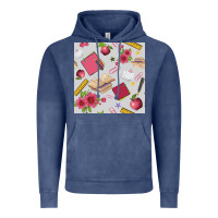 Vintage Denim back to school  seamless pattern Vintage Hoodie - BundleAndBundleShop