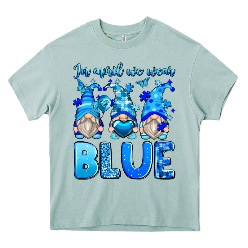 In April We Wear Blue Autism Gnomes Heavy Core Tee by Zillion Design Studio | Teevron