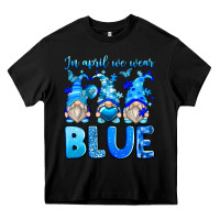 Black in april we wear blue autism gnomes Heavy Core Tee - Zillion Design Studio
