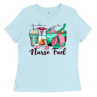 Baby Blue nurse fuel coffee cups Ladies Tee - Zillion Design Studio