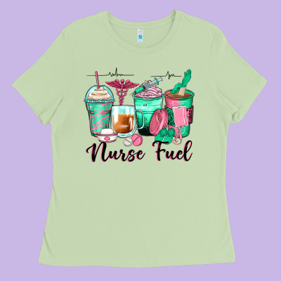 Nurse Fuel Coffee Cups Ladies Tee Designed By Zillion Design Studio