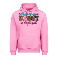 Fuchsia Pink half of my haert is deployed olivia Urban Hoodie - OliviaCreatesArt