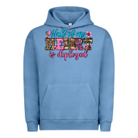 Pigment Pebble Blue half of my haert is deployed olivia Urban Hoodie - OliviaCreatesArt