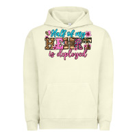 Pigment Pistachio half of my haert is deployed olivia Urban Hoodie - OliviaCreatesArt