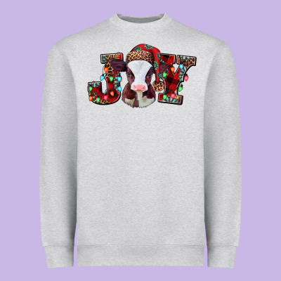Joy Baby Cow Christmas Heavyweight Sweatshirt Designed By Jasminsmagicworld