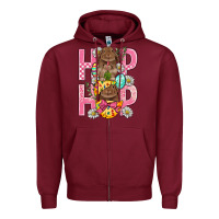 Burgundy Hip Hop Easter Zipper Hoodie - BundleAndBundleShop