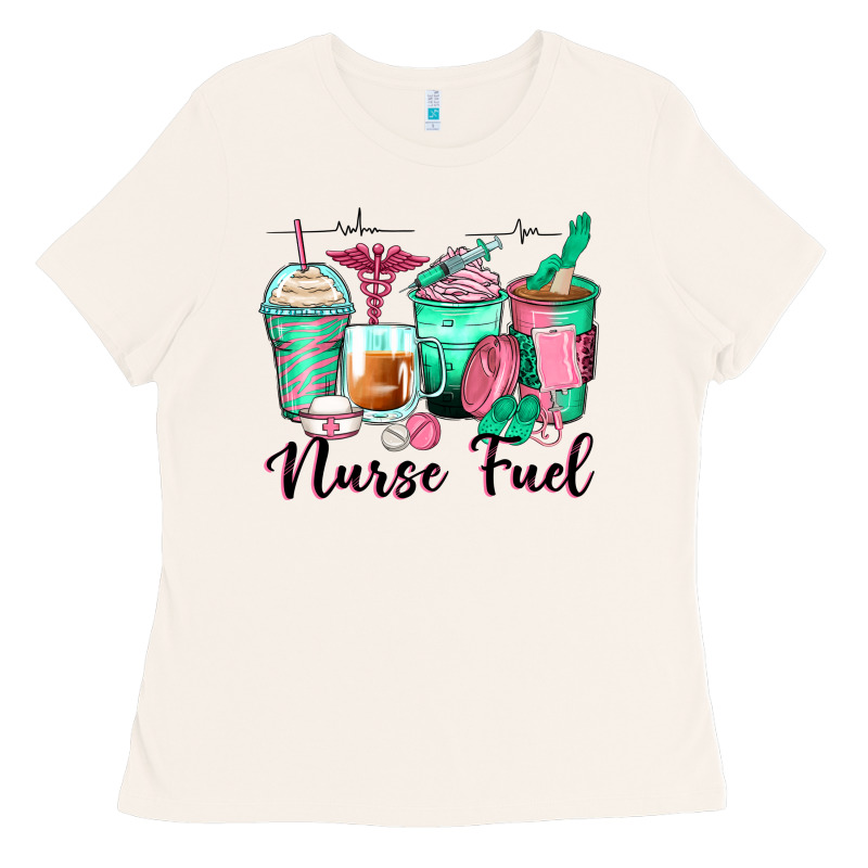Nurse Fuel Coffee Cups Ladies Tee by Zillion Design Studio | Teevron