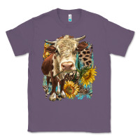 Lavender Hereford heifer with sunflower and leopard Classic Tee - LillyAllenDesigns
