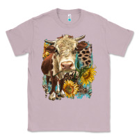 Lilac Hereford heifer with sunflower and leopard Classic Tee - LillyAllenDesigns