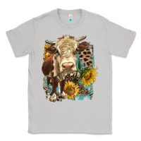 Moon Dust Hereford heifer with sunflower and leopard Classic Tee - LillyAllenDesigns