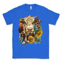 True Royal Hereford heifer with sunflower and leopard Classic Tee - LillyAllenDesigns