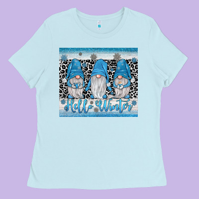 Hello Winter Gnome Ladies Tee Designed By Jahusdesignshop
