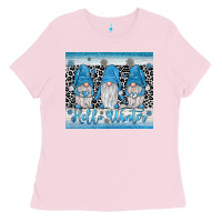 Bubblegum Pink hello winter gnome Ladies Tee - JahusDesignShop