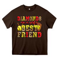 Chocolate Brown diamonds are a girl's best friend softball Heavy Core Tee - Zillion Design Studio