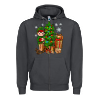 Christmas Elf With Gift Zipper Hoodie | Teevron