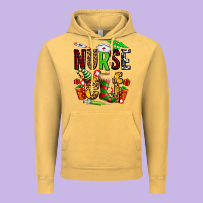 Nurse Elf Vintage Hoodie Designed By Adodesignshop