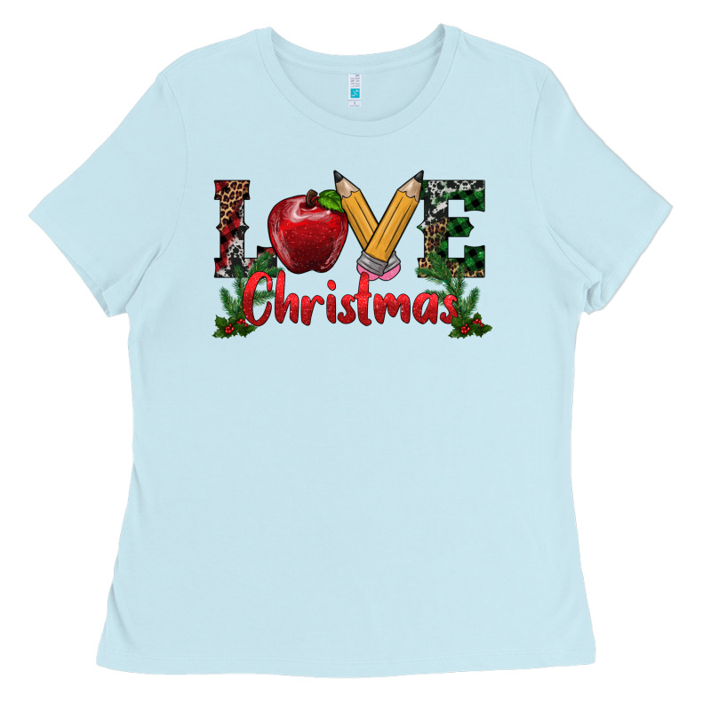 Love Christmas Teacher Ladies Tee by RanaPortraitStore | Teevron