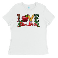 White love christmas teacher Ladies Tee - RanaPortraitStore