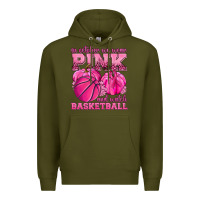 Army Green In October We Wear Pink and Watch Basketball Premium Hoodie - texasbilliewilder