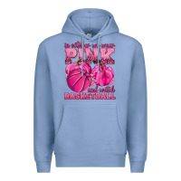 Colony Blue In October We Wear Pink and Watch Basketball Premium Hoodie - texasbilliewilder