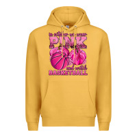 Mustard In October We Wear Pink and Watch Basketball Premium Hoodie - texasbilliewilder