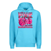 Ocean Blue In October We Wear Pink and Watch Basketball Premium Hoodie - texasbilliewilder