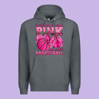 In October We Wear Pink And Watch Basketball Premium Hoodie Designed By Texasbilliewilder