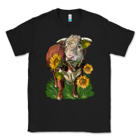 Black hereford bull with sunflowers Classic Tee - LillyAllenDesigns