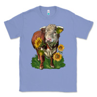 Colony Blue hereford bull with sunflowers Classic Tee - LillyAllenDesigns