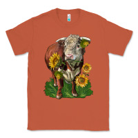 Copper hereford bull with sunflowers Classic Tee - LillyAllenDesigns