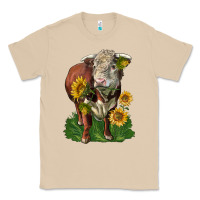 Mushroom hereford bull with sunflowers Classic Tee - LillyAllenDesigns
