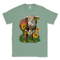 Sage hereford bull with sunflowers Classic Tee - LillyAllenDesigns