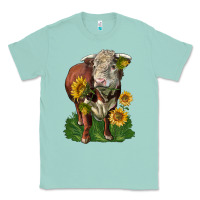 Seafoam hereford bull with sunflowers Classic Tee - LillyAllenDesigns