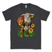 Smoke hereford bull with sunflowers Classic Tee - LillyAllenDesigns