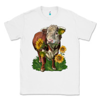 White hereford bull with sunflowers Classic Tee - LillyAllenDesigns