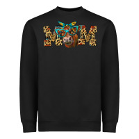 Black Western Mom Red Angus Cow Heavyweight Sweatshirt - LillyAllenDesigns