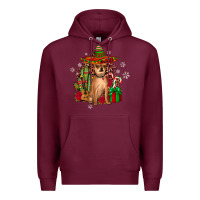 Burgundy Chihuahua Christmas Premium Hoodie - JahusDesignShop