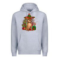 Heather Grey Chihuahua Christmas Premium Hoodie - JahusDesignShop