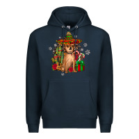 Navy Chihuahua Christmas Premium Hoodie - JahusDesignShop