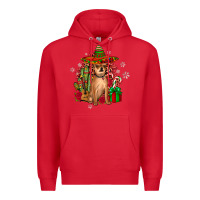 Red Chihuahua Christmas Premium Hoodie - JahusDesignShop