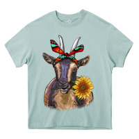 Arona sunflower aztec ribbon goat Heavy Core Tee - RanaPortraitStore