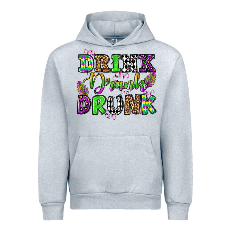Drink Drank Drunk Mardi Gras Olivia Urban Hoodie by OliviaCreatesArt | Teevron