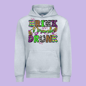 Drink Drank Drunk Mardi Gras Olivia Urban Hoodie Designed By Oliviacreatesart